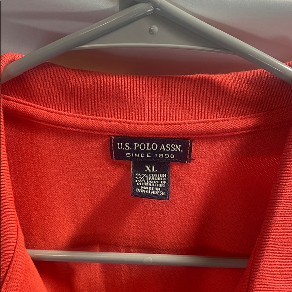 U.S. Polo Assn. Vibrant  Peachy Orange Polo Shirt - Picture 2 of 8